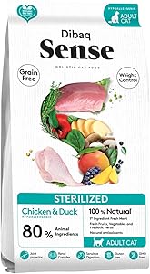 Pienso grain free de pollo y pato para gatos - Dibaq Sense